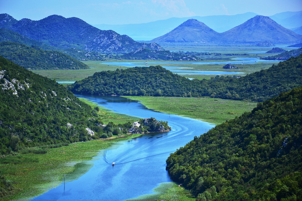 amazon river with mountains in the background, South America