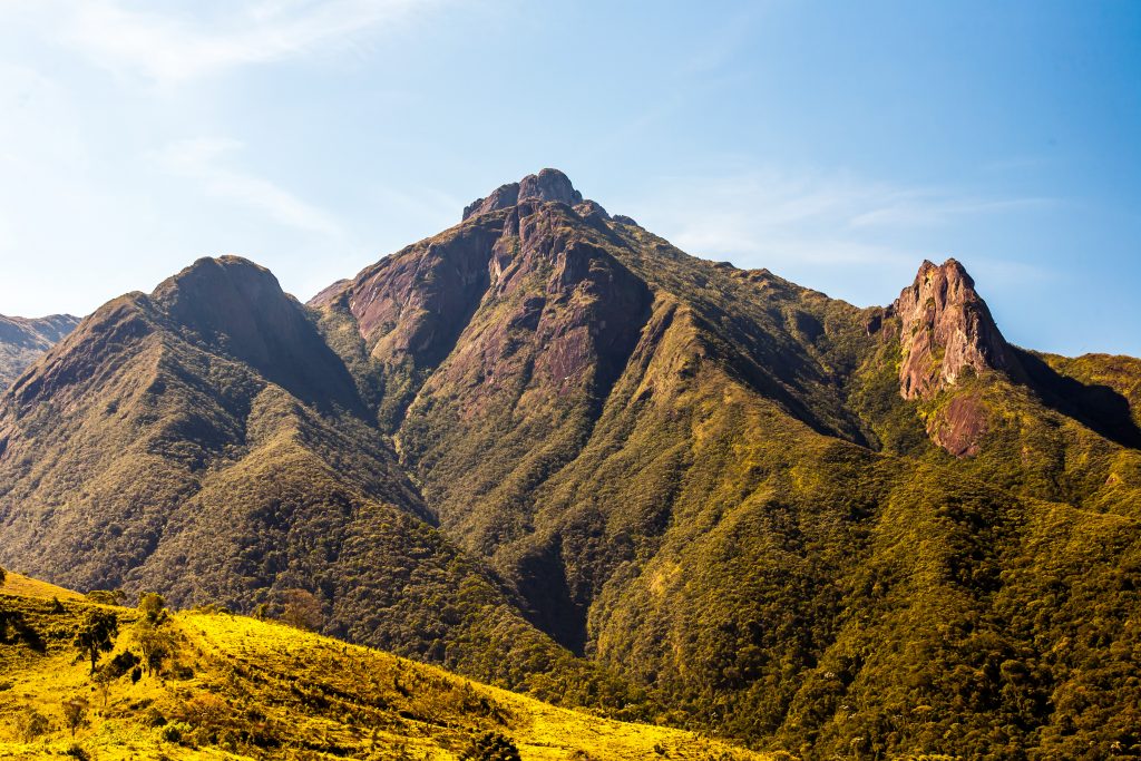 Brazilian highlands mountains lit with the sun