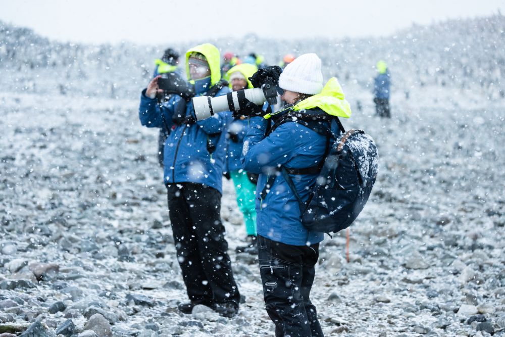 snowy day in Antarctica