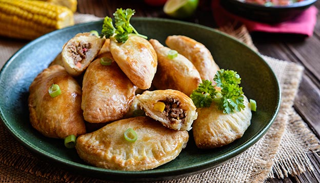 A plate of empanadas.