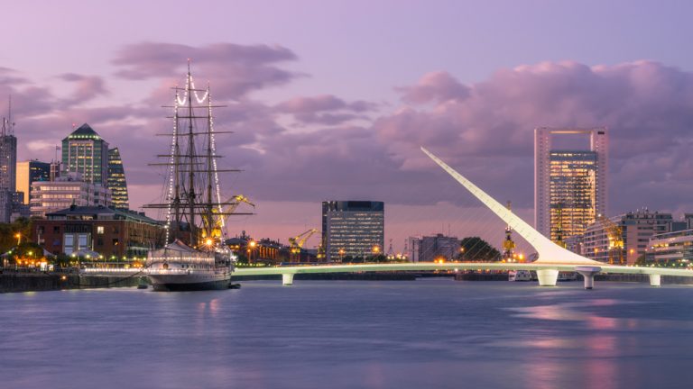 Puerto Madero suburb at Buenos Aires with waterfront view