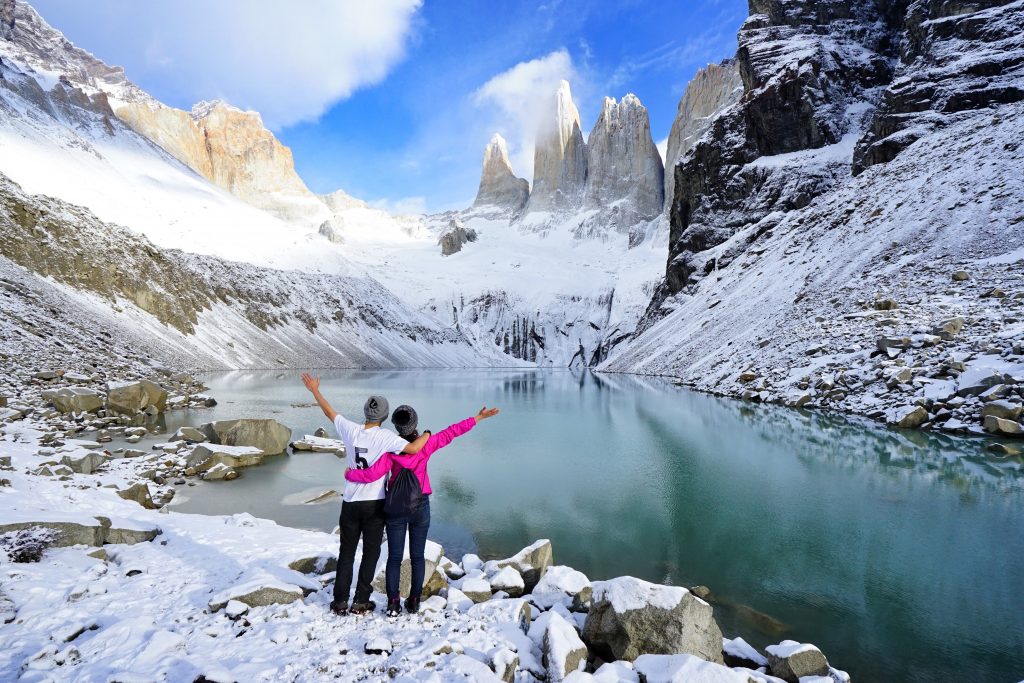 Two happy people in Patagonia