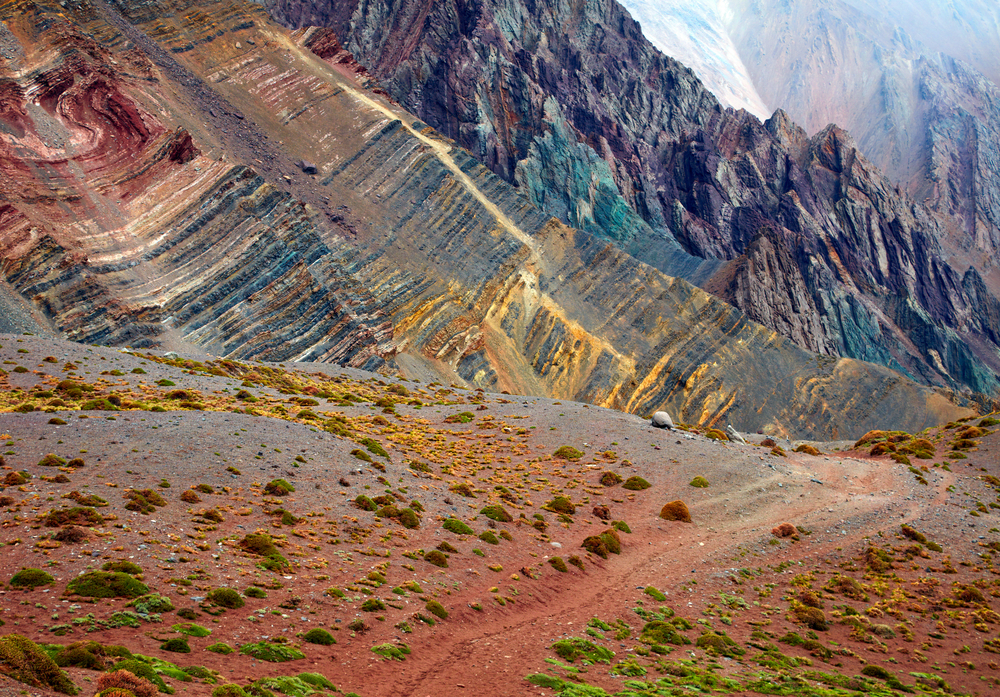 Coloured mountains in Aconcagua Nationanl Park