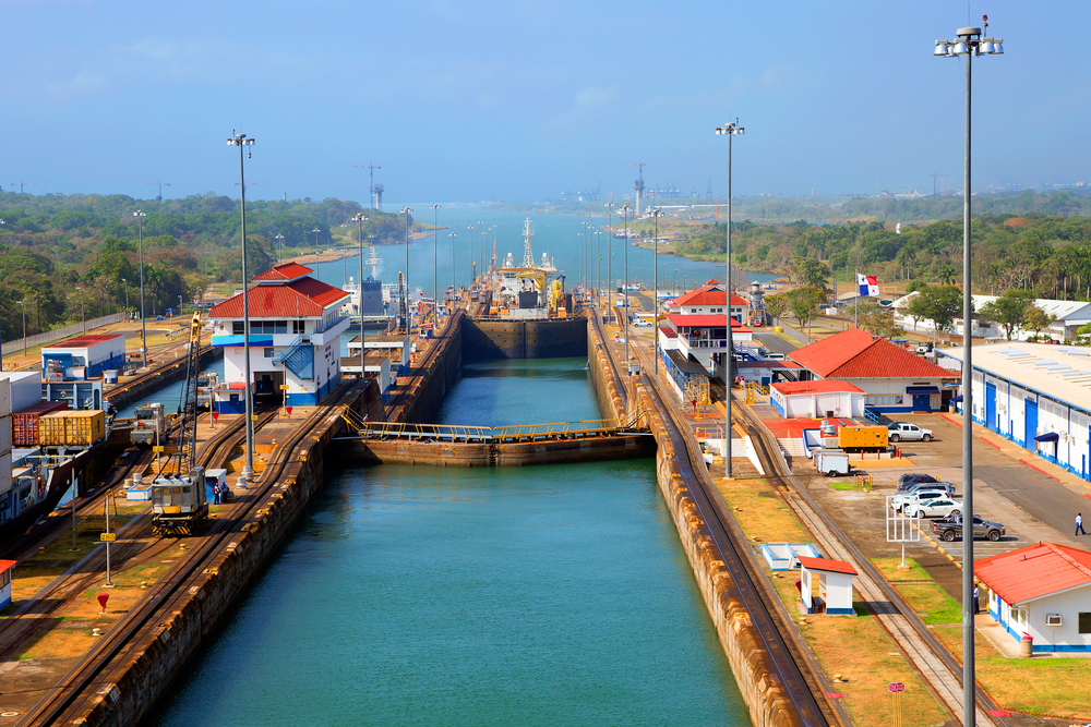 The Panama Canal - connection two oceans. 